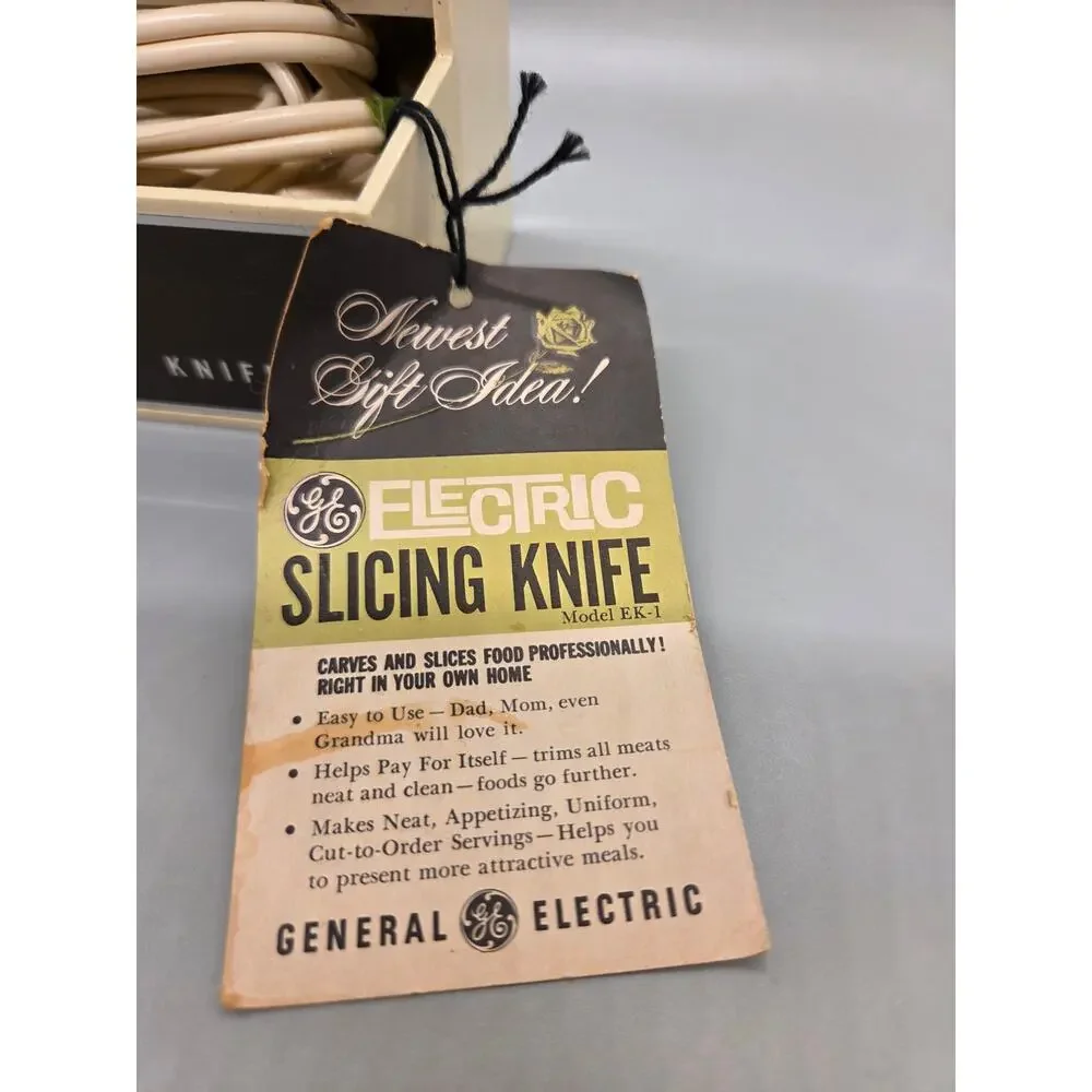 Vintage General Electric Slicing Knife with Holder Retro